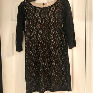 Black lace shift dress